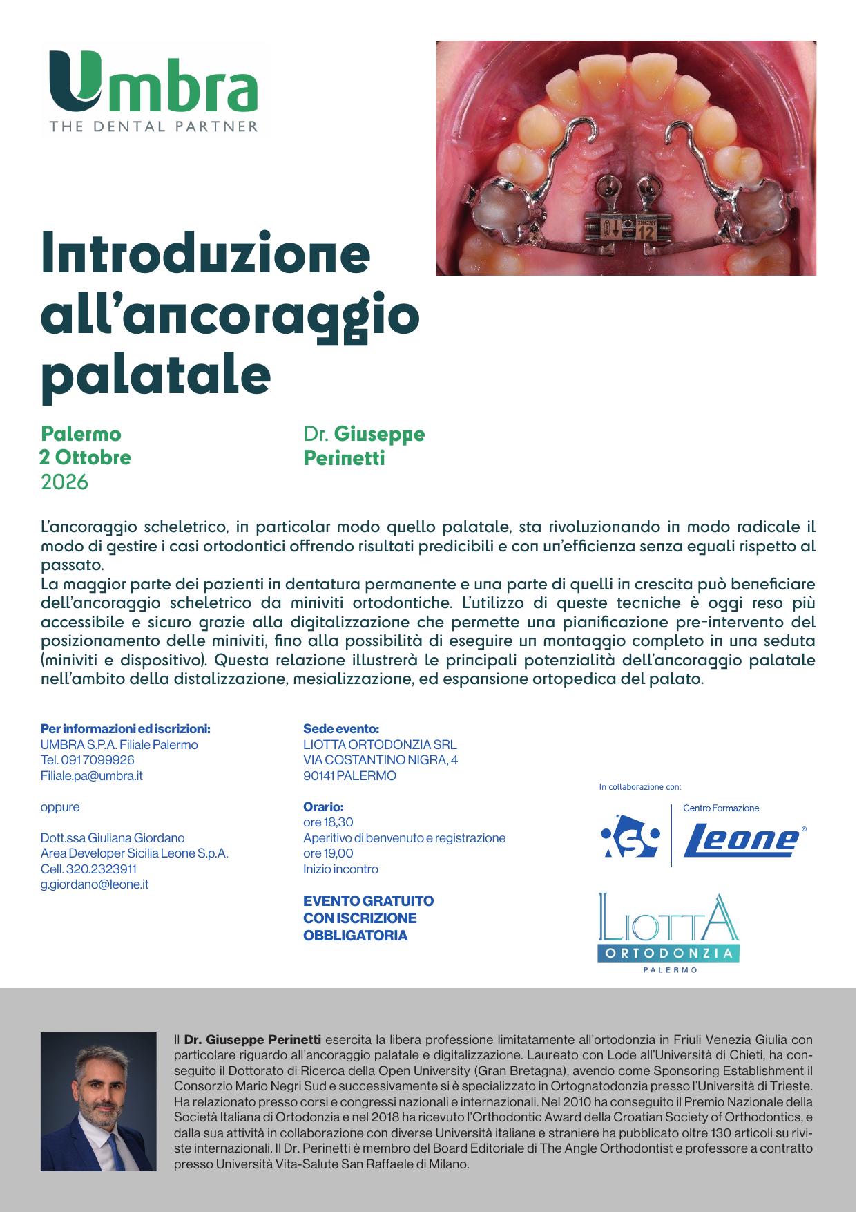 Introduzione Ancoraggio Palatale Palermo 2026